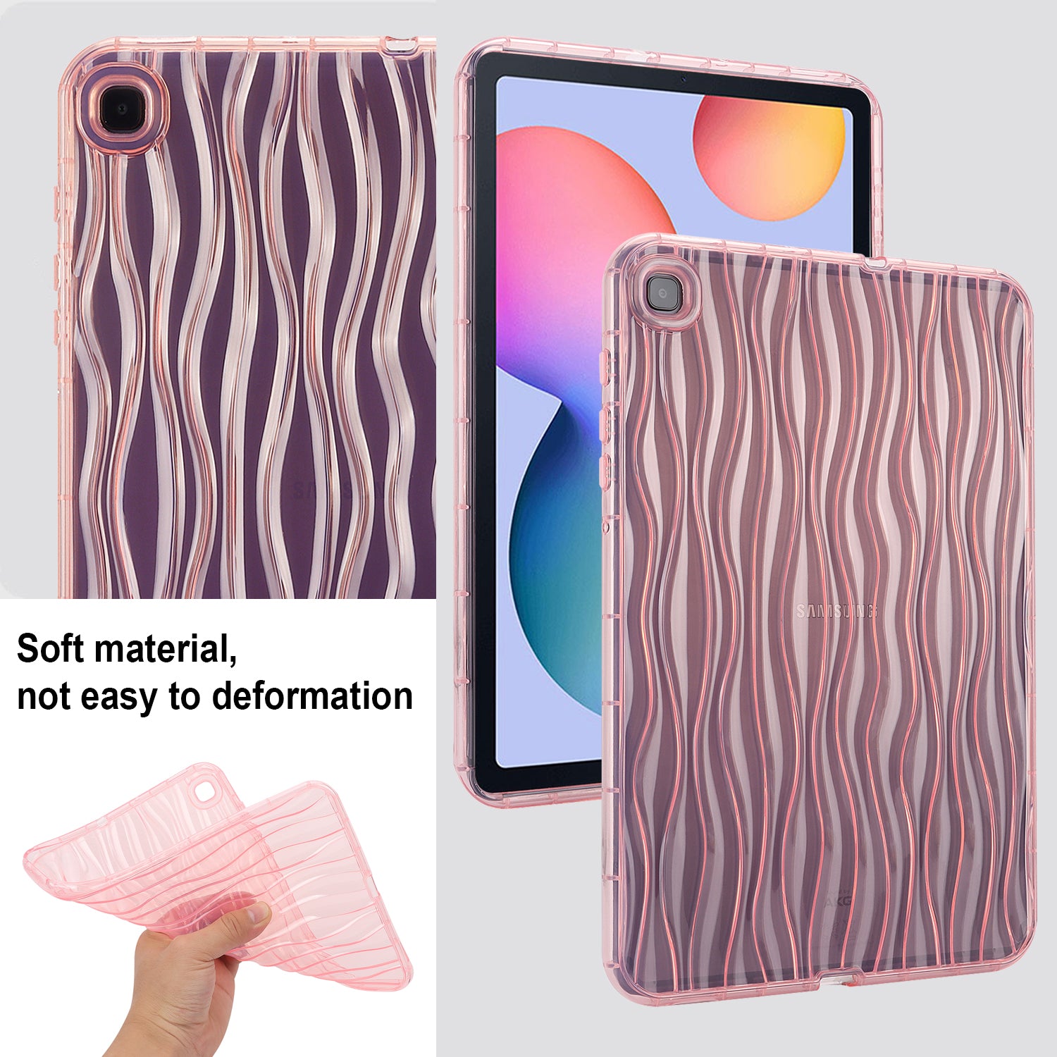 For Samsung Galaxy Tab S6 Lite P610 P615 Tab S6 Lite (2022) Anti-drop Cover Wave Texture Clear TPU Tablet Case For Samsung Galaxy Tab S6 Lite P610 P615 Tab S6 Lite (2022) Anti-drop Cover Wave Texture Clear TPU Tablet Case
